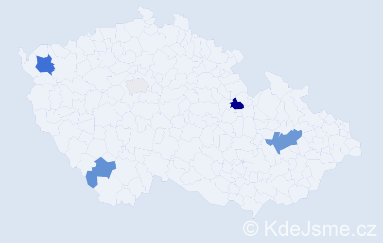 Příjmení: 'Deaková', počet výskytů 10 v celé ČR