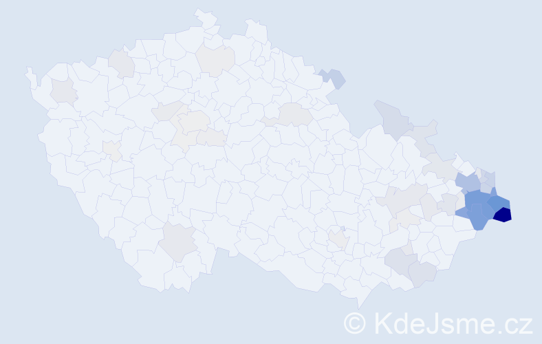 Příjmení: 'Pindurová', počet výskytů 210 v celé ČR