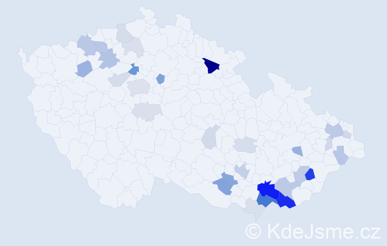 Příjmení: 'Robková', počet výskytů 116 v celé ČR