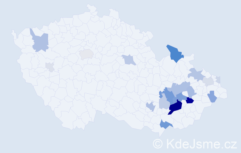 Příjmení: 'Kuciánová', počet výskytů 58 v celé ČR