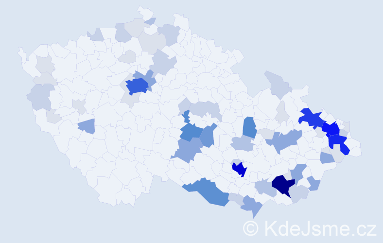 Příjmení: 'Soška', počet výskytů 233 v celé ČR