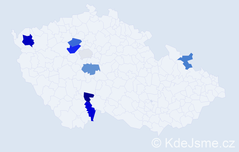 Příjmení: 'Egerer', počet výskytů 12 v celé ČR