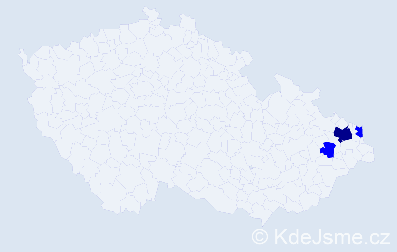 Příjmení: 'Kreczmerová', počet výskytů 4 v celé ČR