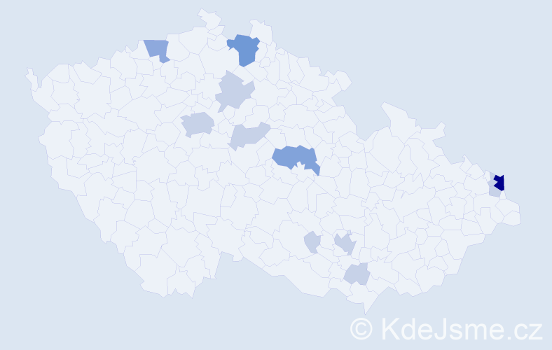 Příjmení: 'Witek', počet výskytů 29 v celé ČR