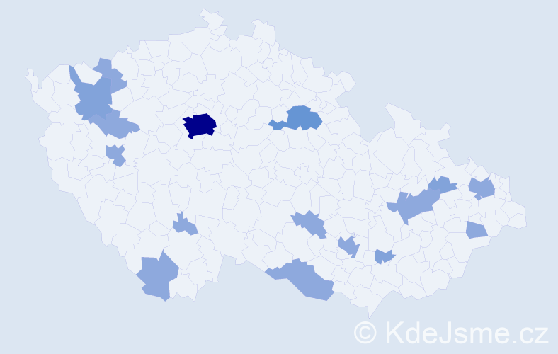 Příjmení: 'Antalík', počet výskytů 28 v celé ČR