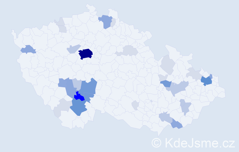 Příjmení: 'Hajíčková', počet výskytů 107 v celé ČR