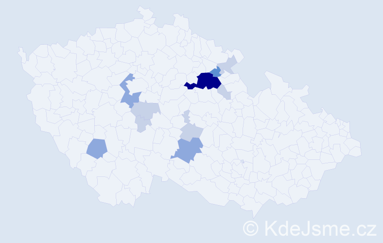 Příjmení: 'Marhová', počet výskytů 28 v celé ČR
