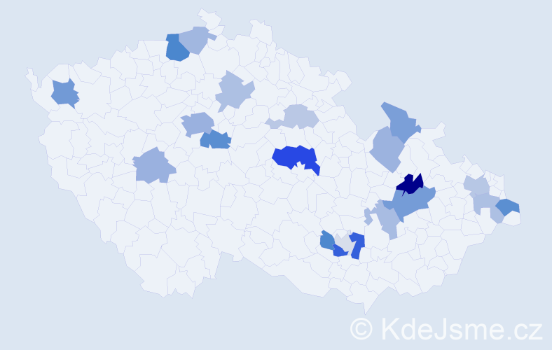 Příjmení: 'Černilová', počet výskytů 44 v celé ČR