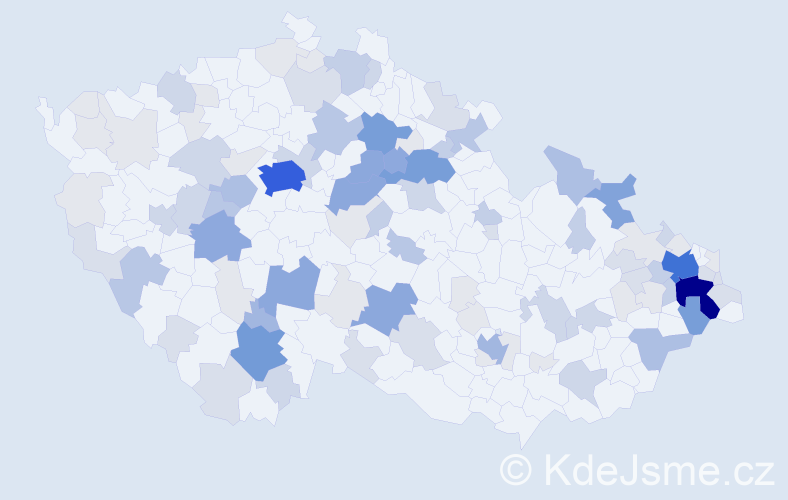 Příjmení: 'Pavlásková', počet výskytů 379 v celé ČR
