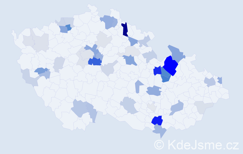 Příjmení: 'Hauk', počet výskytů 146 v celé ČR