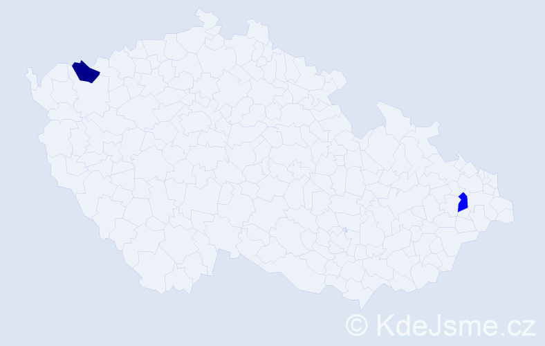 Příjmení: 'Rozsová', počet výskytů 5 v celé ČR