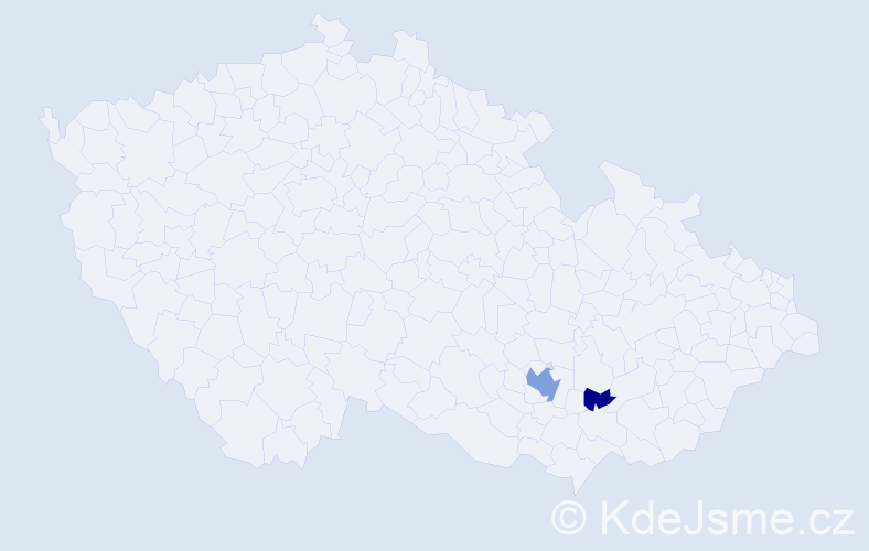 Příjmení: 'Nathaniel', počet výskytů 5 v celé ČR