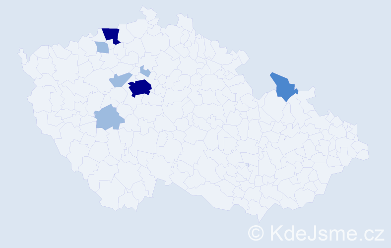 Příjmení: 'Anft', počet výskytů 14 v celé ČR