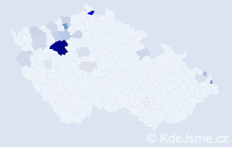 Příjmení: 'Bidrman', počet výskytů 74 v celé ČR