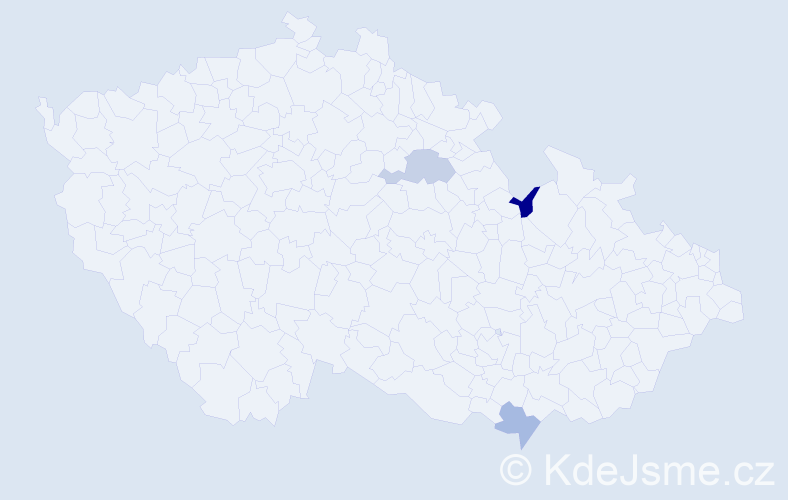 Příjmení: 'Mőller', počet výskytů 3 v celé ČR