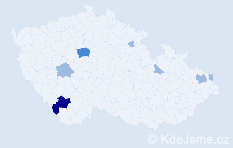 Příjmení: 'Mančušková', počet výskytů 11 v celé ČR