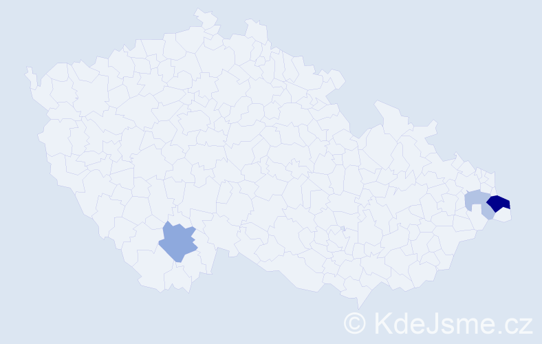 Příjmení: 'Ryszawa', počet výskytů 8 v celé ČR
