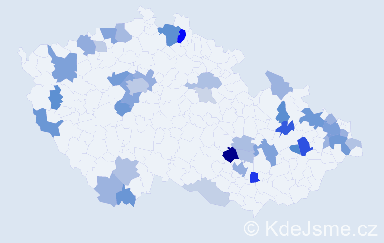 Příjmení: 'Čižmárová', počet výskytů 100 v celé ČR
