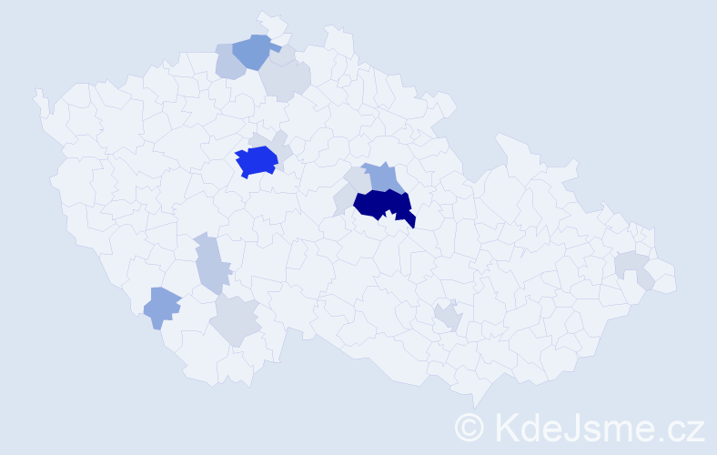 Příjmení: 'Vostradovská', počet výskytů 55 v celé ČR