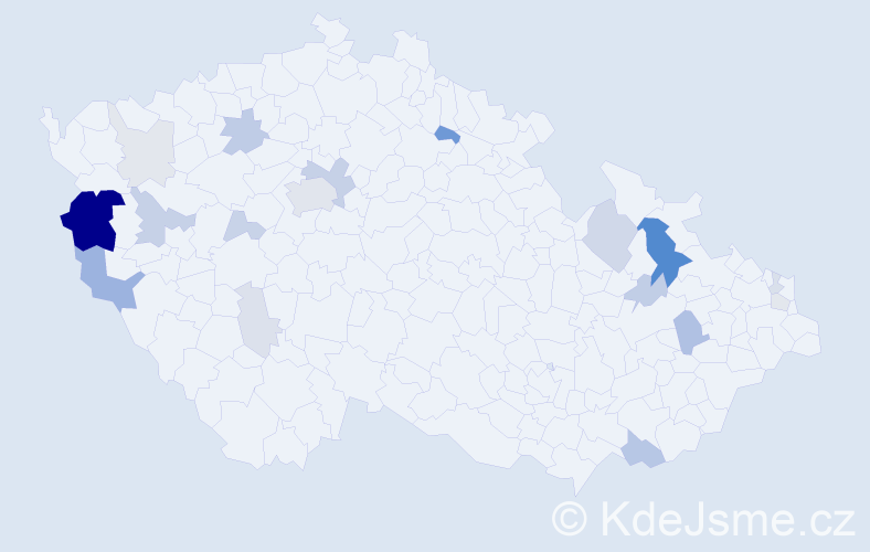 Příjmení: 'Kopča', počet výskytů 57 v celé ČR