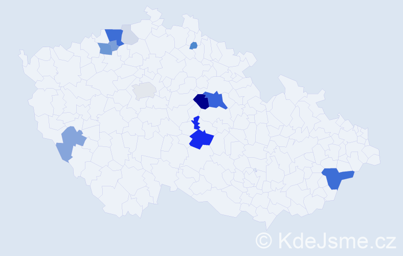 Příjmení: 'Gadžor', počet výskytů 45 v celé ČR