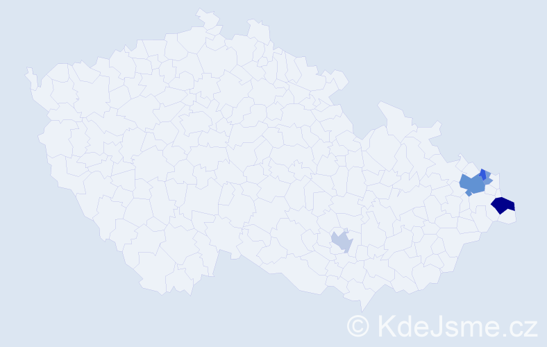 Příjmení: 'Klepacz', počet výskytů 24 v celé ČR
