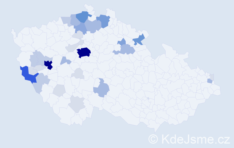 Příjmení: 'Konáš', počet výskytů 117 v celé ČR