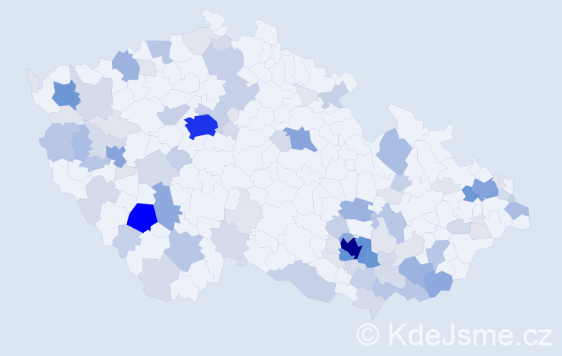 Příjmení: 'Hradská', počet výskytů 334 v celé ČR