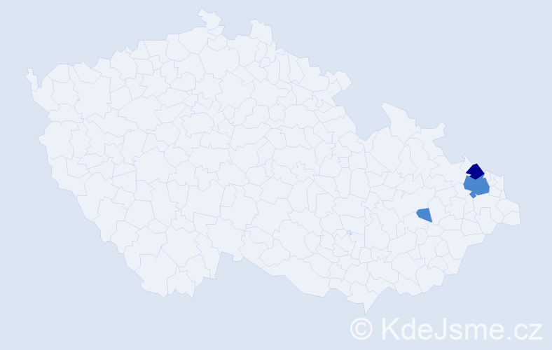 Příjmení: 'Kies', počet výskytů 5 v celé ČR