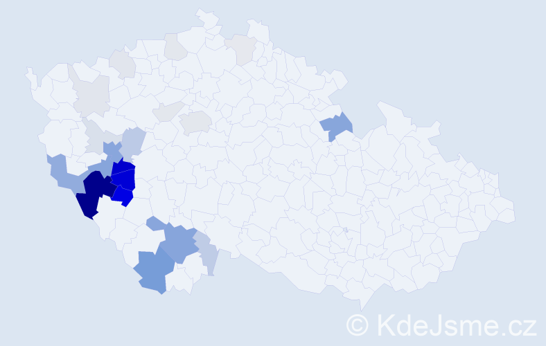 Příjmení: 'Hulec', počet výskytů 83 v celé ČR