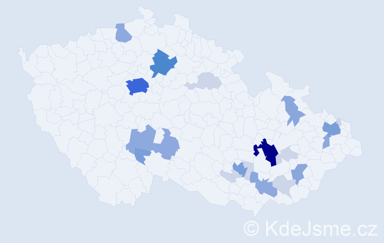 Příjmení: 'Mazouchová', počet výskytů 66 v celé ČR