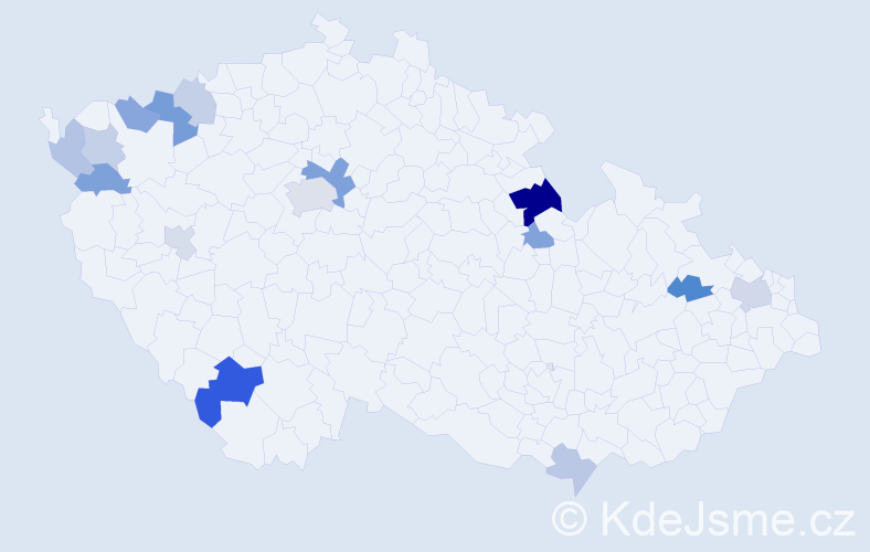 Příjmení: 'Országh', počet výskytů 28 v celé ČR