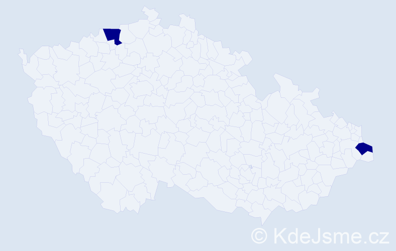 Příjmení: 'Giláková', počet výskytů 2 v celé ČR