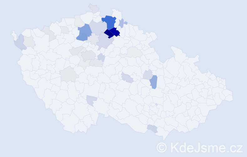 Příjmení: 'Poršová', počet výskytů 138 v celé ČR