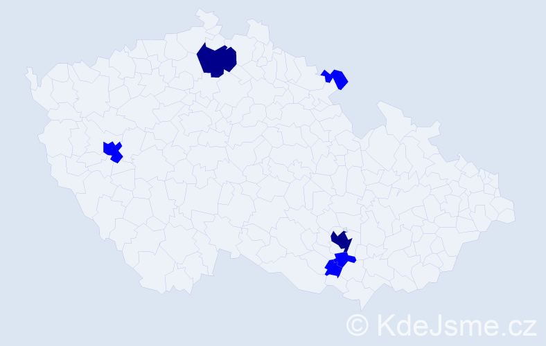 Příjmení: 'Kušlová', počet výskytů 8 v celé ČR
