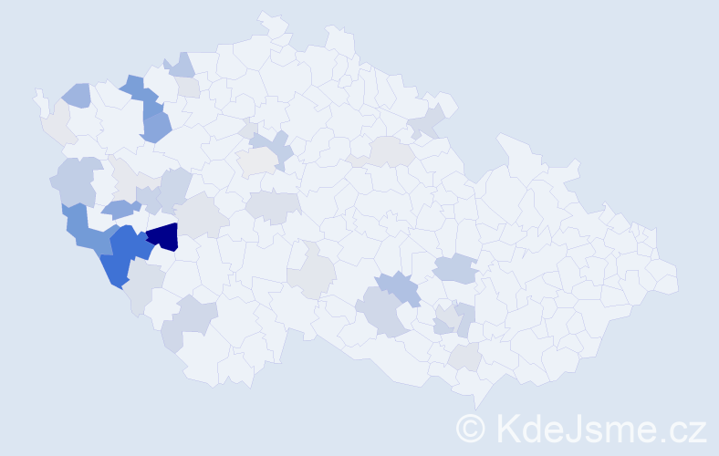 Příjmení: 'Kotlan', počet výskytů 140 v celé ČR