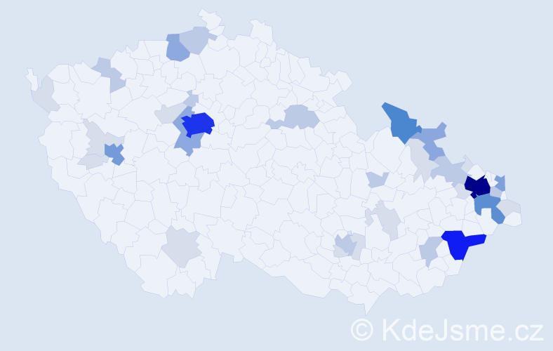 Příjmení: 'Barčák', počet výskytů 113 v celé ČR