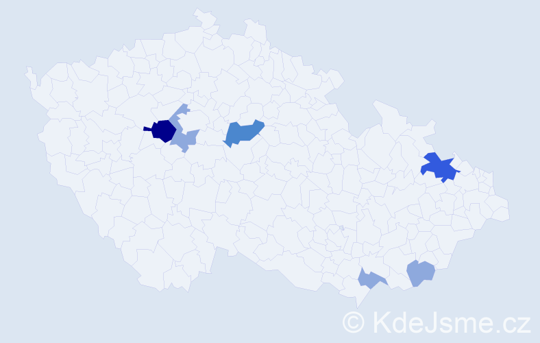 Příjmení: 'Pionteková', počet výskytů 13 v celé ČR