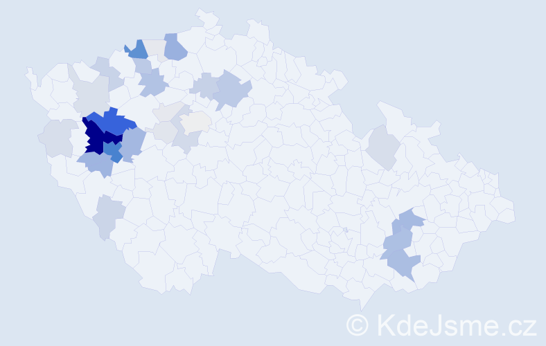 Příjmení: 'Fryček', počet výskytů 144 v celé ČR