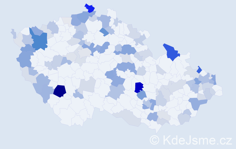 Příjmení: 'Pavlovič', počet výskytů 330 v celé ČR