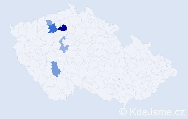 Příjmení: 'Rouša', počet výskytů 13 v celé ČR