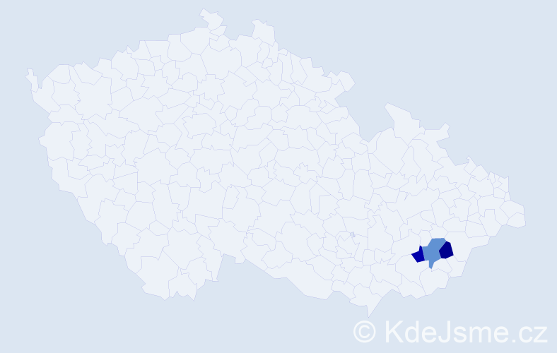 Příjmení: 'Lobodássová', počet výskytů 5 v celé ČR