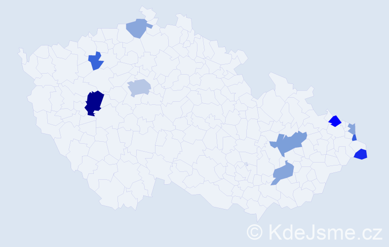 Příjmení: 'Sviteková', počet výskytů 18 v celé ČR