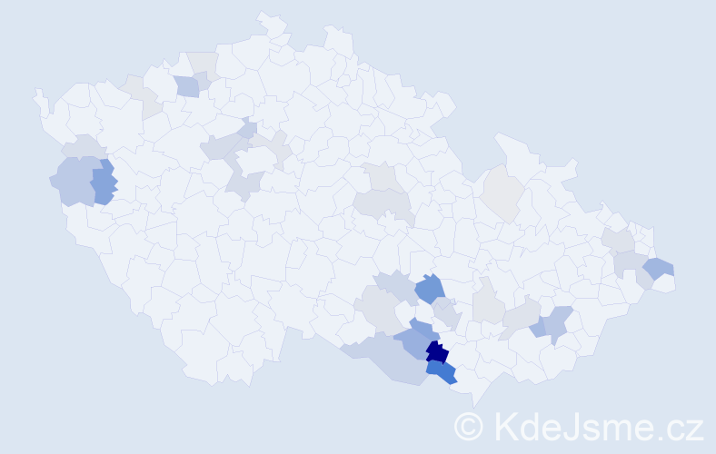 Příjmení: 'Vrška', počet výskytů 117 v celé ČR
