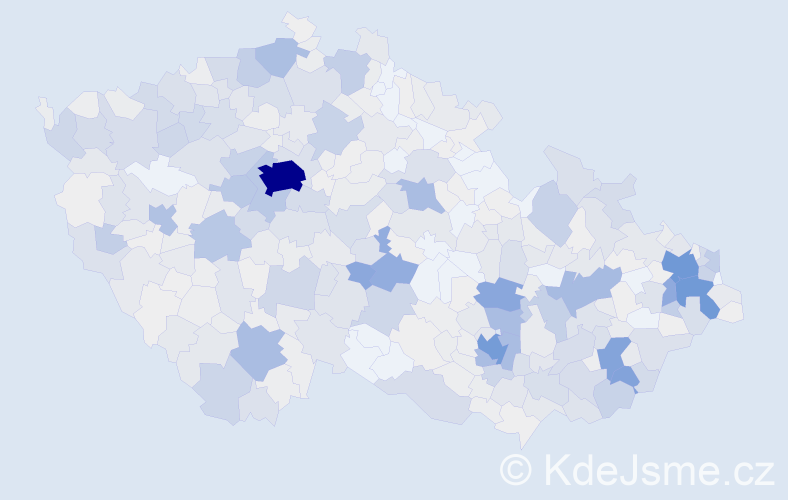 Příjmení: 'Žáček', počet výskytů 2501 v celé ČR