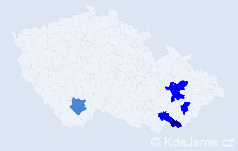 Příjmení: 'Šmejdovec', počet výskytů 12 v celé ČR