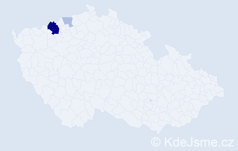Příjmení: 'Tröglová', počet výskytů 7 v celé ČR