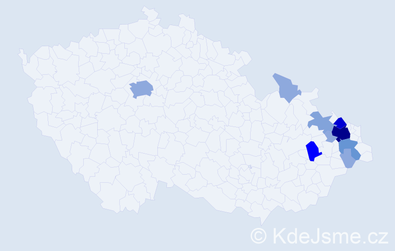 Příjmení: 'Burečková', počet výskytů 30 v celé ČR