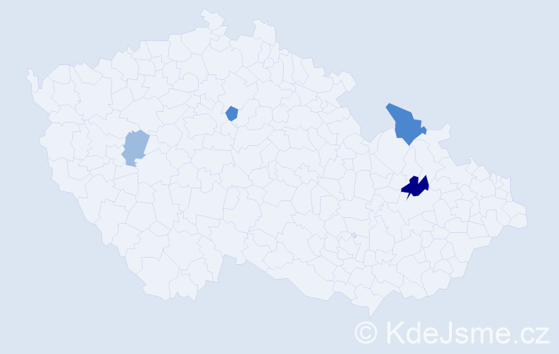 Příjmení: 'Kralčák', počet výskytů 9 v celé ČR