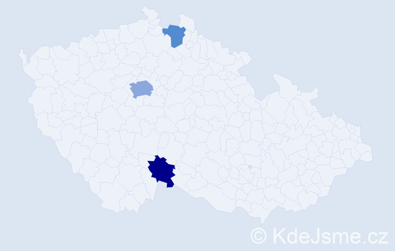 Příjmení: 'Aulehle', počet výskytů 5 v celé ČR